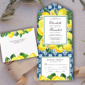 Invitation Tout En Un Mariage de citron verger rustique carrelage médite