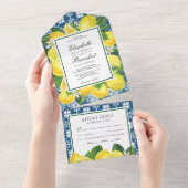Invitation Tout En Un Mariage de citron verger rustique carrelage médite (Déchirure)