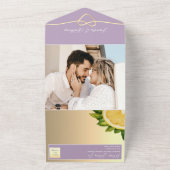 Invitation Tout En Un Mariage de citron violet Boho (Dehors)