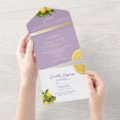 Invitation Tout En Un Mariage de citron violet Boho (Déchirure)
