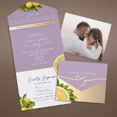 Invitation Tout En Un Mariage de citron violet Boho