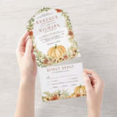 Invitation Tout En Un Mariage de Citrouille botanique rustique Earthy Fl (Déchirure)