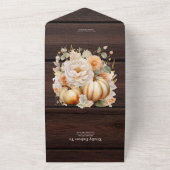 Invitation Tout En Un Mariage de citrouilles scintillantes blanches et b (Dehors)