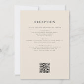 Invitation Tout en un Mariage de code QR beige neutre (Dos)