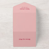 Invitation Tout En Un Mariage de code QR Chic Retro Rose & Blush (Dehors)