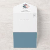 Invitation Tout En Un Mariage de code QR couleur bleu et rose (Dehors)