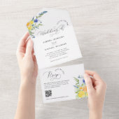 Invitation Tout En Un Mariage de code QR de Fleur sauvage de printemps b (Déchirure)