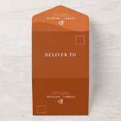 Invitation Tout En Un Mariage de code QR de l'Ampersand de Vagues en ter (Dehors)