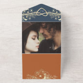 Invitation Tout En Un Mariage de code QR de Terracotta (Dehors)