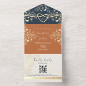Invitation Tout En Un Mariage de code QR de Terracotta (À l'intérieur)