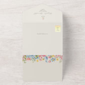 Invitation Tout En Un Mariage de code QR fleur sauvage (Dehors)