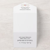 Invitation Tout En Un mariage de code qr fleur sauvage élégant (Dehors)