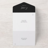 Invitation Tout En Un Mariage de code QR noir et blanc élégant (Dehors)