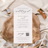 Invitation Tout En Un Mariage de code QR noir et blanc moderne