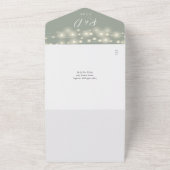 Invitation Tout En Un Mariage de code QR Sage Green (Dehors)