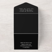 Invitation Tout En Un Mariage de code QR simple noir blanc (Dehors)