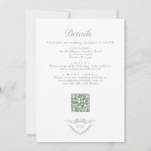 Invitation Tout en un Mariage de code QR Vert (Dos)