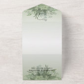 Invitation Tout En Un Mariage de code QR vert Sage Botanique (Dehors)