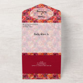 Invitation Tout En Un Mariage de collage floral aquarelle (Dehors)