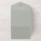 Invitation Tout En Un Mariage de couronnes d'eucalyptus vert Sage (Dehors)