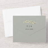 Invitation Tout En Un Mariage de couronnes d'eucalyptus vert Sage (Verso)