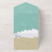 Invitation Tout En Un Mariage de crabe de sable illustré sur la plage (Dehors)