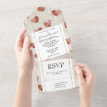 Invitation Tout En Un Mariage de Cream Red Romantic Hearts<br><div class="desc">Mariage de Cream Red Romantic Hearts</div>