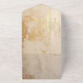 Invitation Tout En Un Mariage de crème dorée romantique (Dehors)