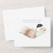 Invitation Tout En Un Mariage de crème florale de cuivre Pampas Grass (Verso)