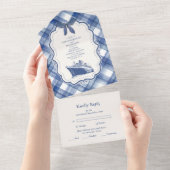 Invitation Tout En Un Mariage de croisière bleu marine (Déchirure)