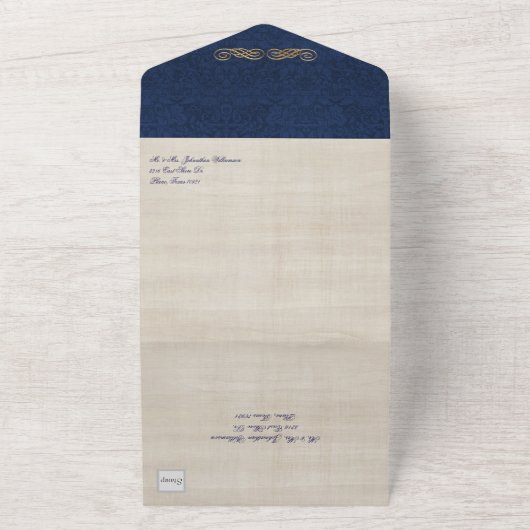 Invitation Tout En Un Mariage de défilement Fairytale Blue Dragon (Dehors)