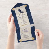 Invitation Tout En Un Mariage de défilement Fairytale Blue Dragon (Déchirure)