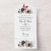 Invitation Tout En Un Mariage de dégustation de vin de Bourgogne, de Blu (À l'intérieur)