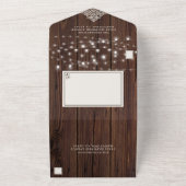 Invitation Tout En Un Mariage de dentelle en bois rustique (Dehors)