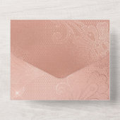 Invitation Tout En Un Mariage de dentelle rose Glam (Verso)