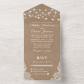 Invitation Tout En Un Mariage de dentelle Rustique (À l'intérieur)