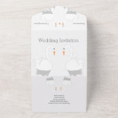 Invitation Tout En Un Mariage de design Swans (Dehors)