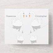 Invitation Tout En Un Mariage de design Swans (Verso)