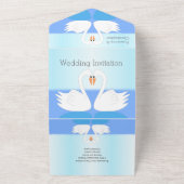 Invitation Tout En Un Mariage de design Swans (Dehors)