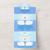 Invitation Tout En Un Mariage de design Swans (À l'intérieur)