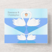 Invitation Tout En Un Mariage de design Swans (Verso)