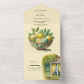 Invitation Tout En Un Mariage de destination Citron agrumes aquarelle (À l'intérieur)