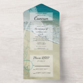 Invitation Tout En Un Mariage de destination de plage tropicale (À l'intérieur)