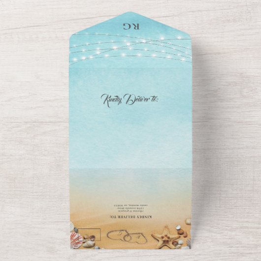 Invitation Tout En Un Mariage de destination plage (Dehors)