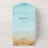 Invitation Tout En Un Mariage de destination sur la plage (Dehors)