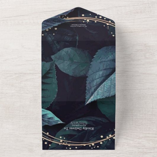 Invitation Tout En Un Mariage de destination tropicale Emerald Green (Dehors)