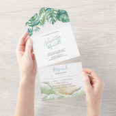 Invitation Tout En Un Mariage de destination tropicale tout en une invit (Déchirure)