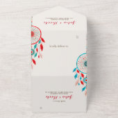 Invitation Tout En Un Mariage de Dreamcatcher en plumes de la tribu Boho (Dehors)