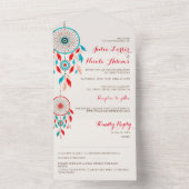 Invitation Tout En Un Mariage de Dreamcatcher en plumes de la tribu Boho (À l'intérieur)