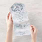 Invitation Tout En Un Mariage de feuillage de Bohême en hiver (Déchirure)